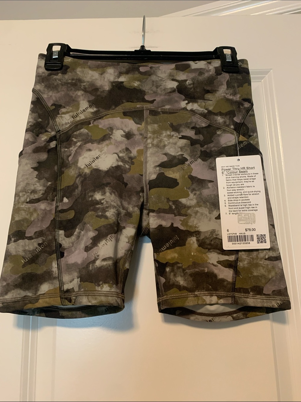 Lululemon Camo Power Thru HR Short 6in
Sz 6, NWT